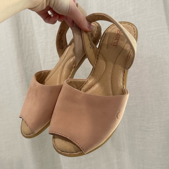 Born Shoes - Born pink Trang leather peep toe sling back sandals